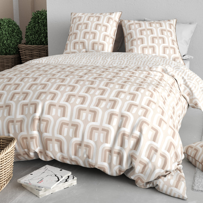 Parure housse de couette 3pcs microfibre effet pêche tara