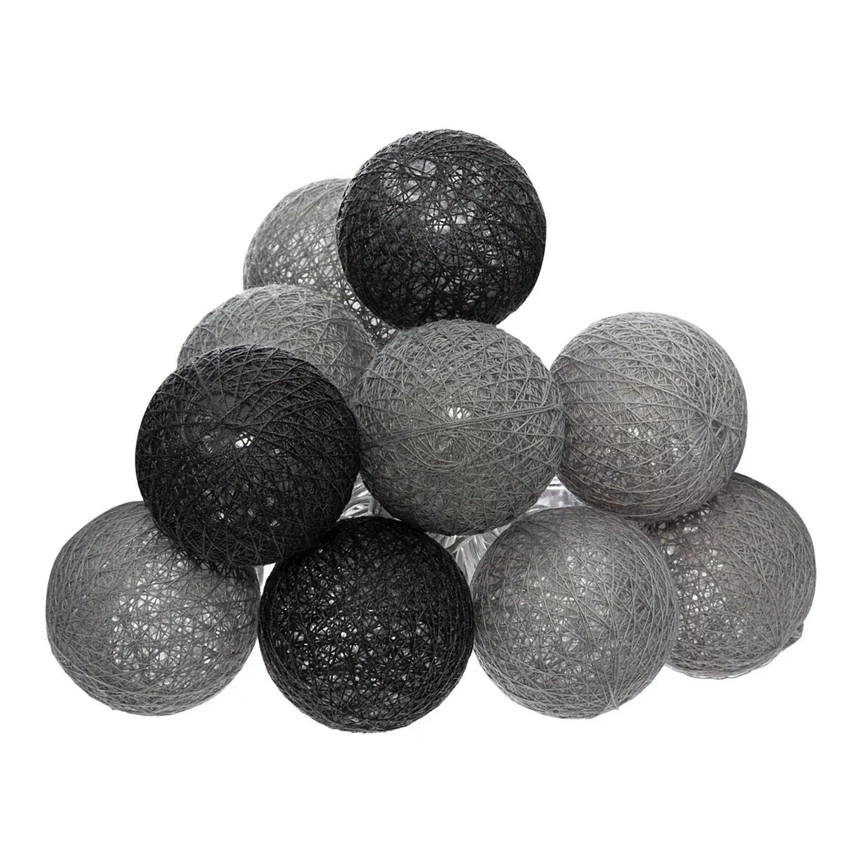 Guirlande LED à piles 10 boules "Smoky" D6cm