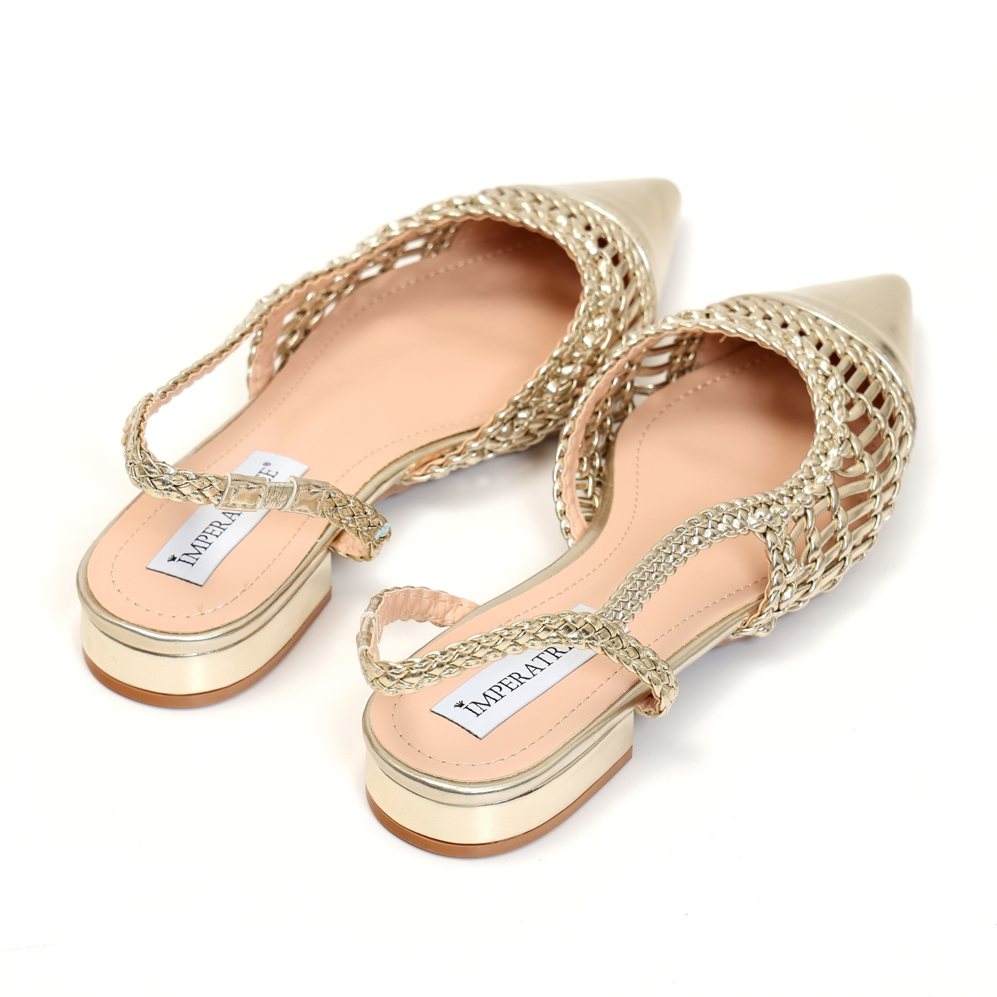 Ballerine in simil pelle con intreccio