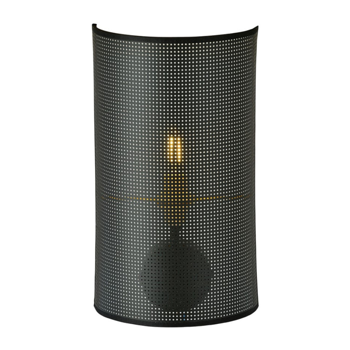 Applique ASTON in acciaio nero con dettagli oro
