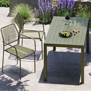 Ensemble de jardin Madagascar table et 4 chaises vertes Kare Design