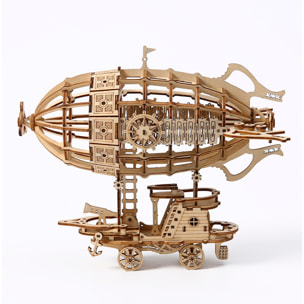 Modello in Legno 3D, design di un Dirigibile con movimento meccanico. 160 pezzi.