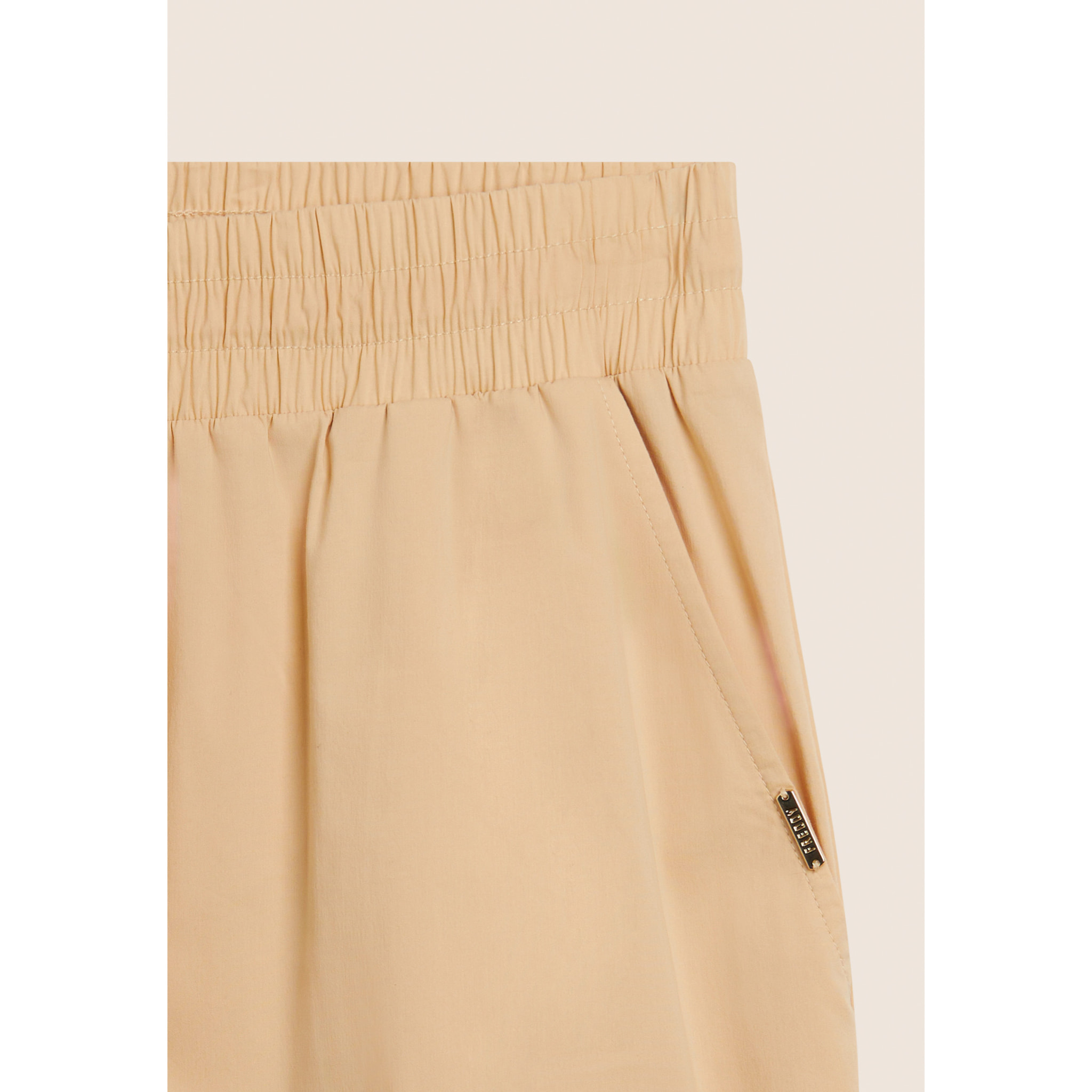 Pantaloni Cropped in Popeline elasticizzato