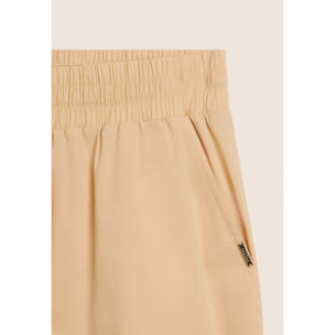 Pantaloni Cropped in Popeline elasticizzato