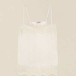 Oltre - Top lingerie con pizzo - Bianco D.fiore