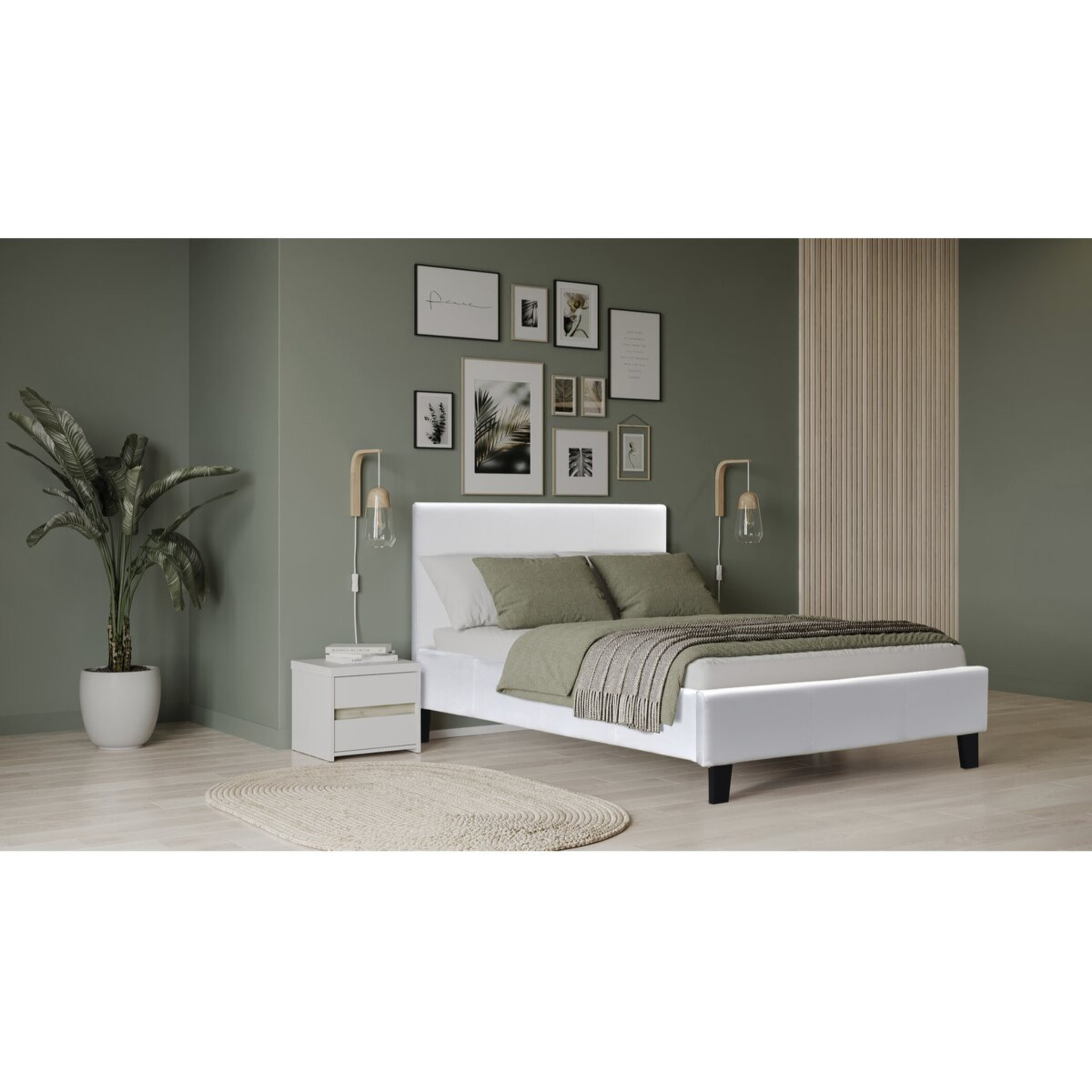 Lit "Lina" - 90 x 190 cm - Blanc