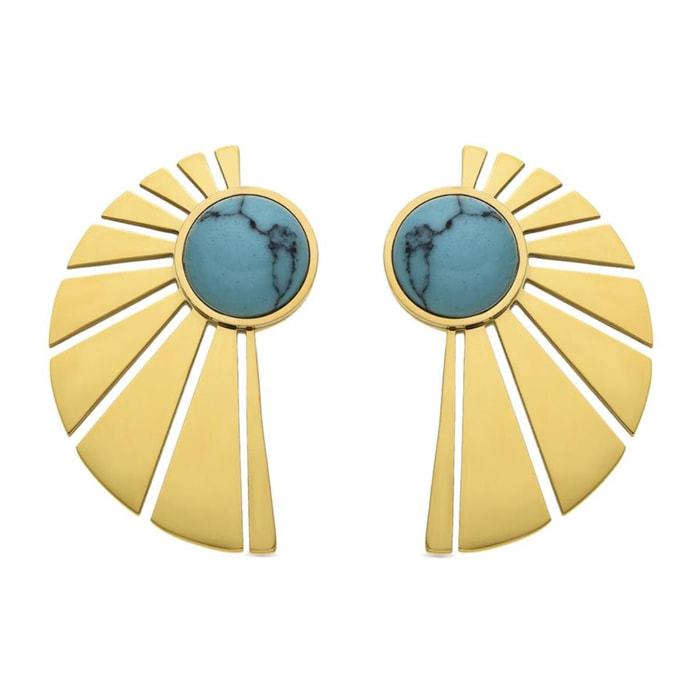 Pendientes con Turquesa acabado oro 18k
