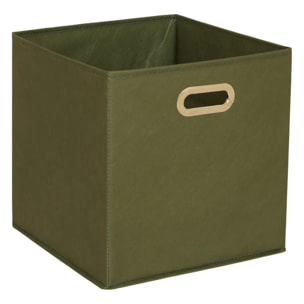 Panier tissu 31x31cm "Mix N' Modul" vert kaki
