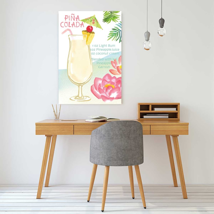 Tableau Pina colada en aquarelle Toile imprimée