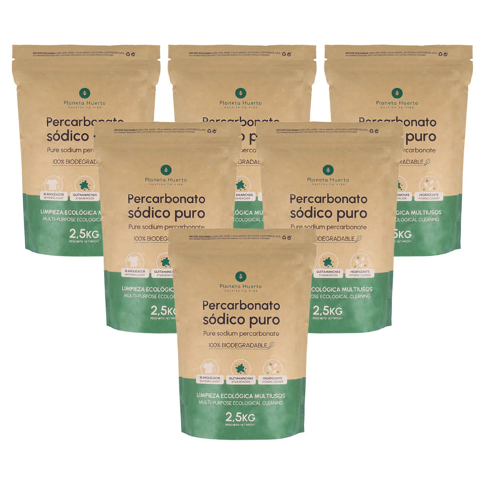 Pack 6x Percarbonato sódico Planeta Huerto 2,5 kg