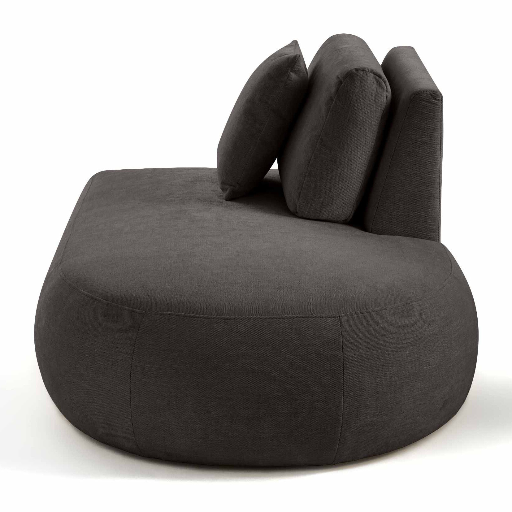 Santorini - module d'assise droit - en tissu texturé - Gris