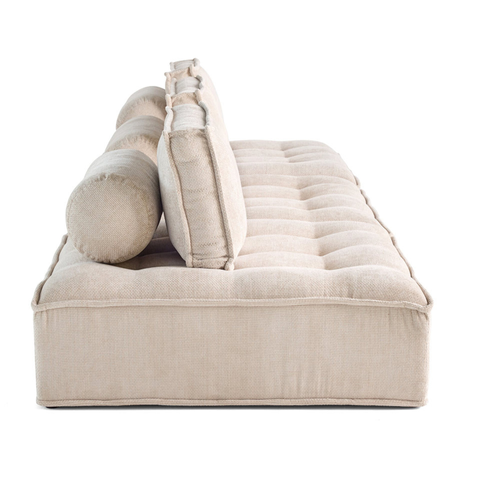Marisol - canapé modulable droit 3 places - velours texturé - Beige