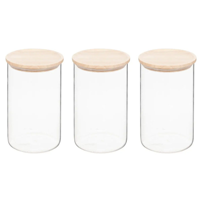 Lot de 3 bocaux Hermet 1L en verre