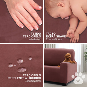 Funda TERCIOPELO ANTIMANCHAS para ASIENTO y RESPALDO modelo VERONICA