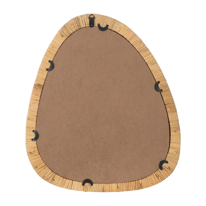 J-Line miroir Paille - rotin/verre - naturel - small - 54 x 46.5 cm