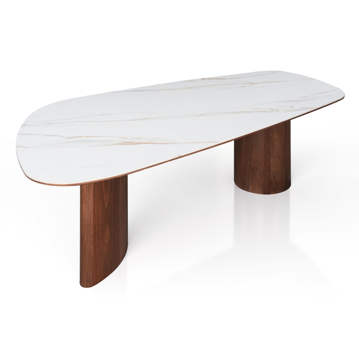 Table à manger Tomasucci TENO, en céramique, noyer, 235 × 115 × 76 cm