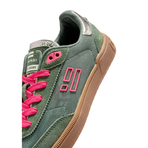 Zapatillas de Mujer Rebel Mesh Menta con Detalles en Rosa