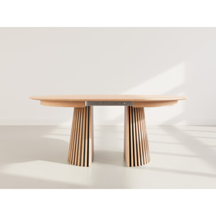 Freya - table à manger ronde extensible - 6 à 10 personnes - Bois