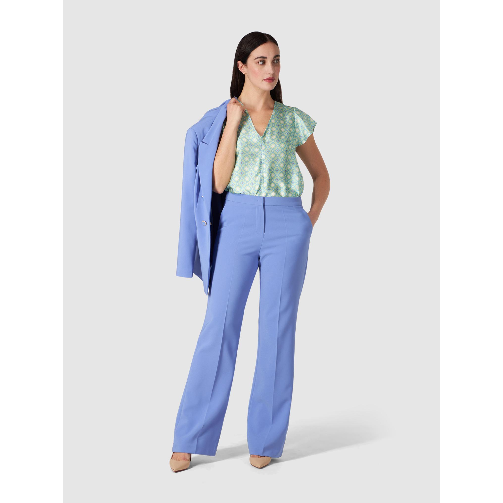 Oltre - Pantalones con pierna palazzo - Light - blue