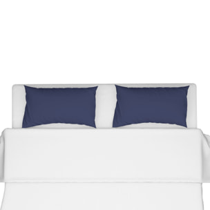 COPPIA DI FEDERE PER GUANCIALE COLOR BLU NAVY 100% COTONE