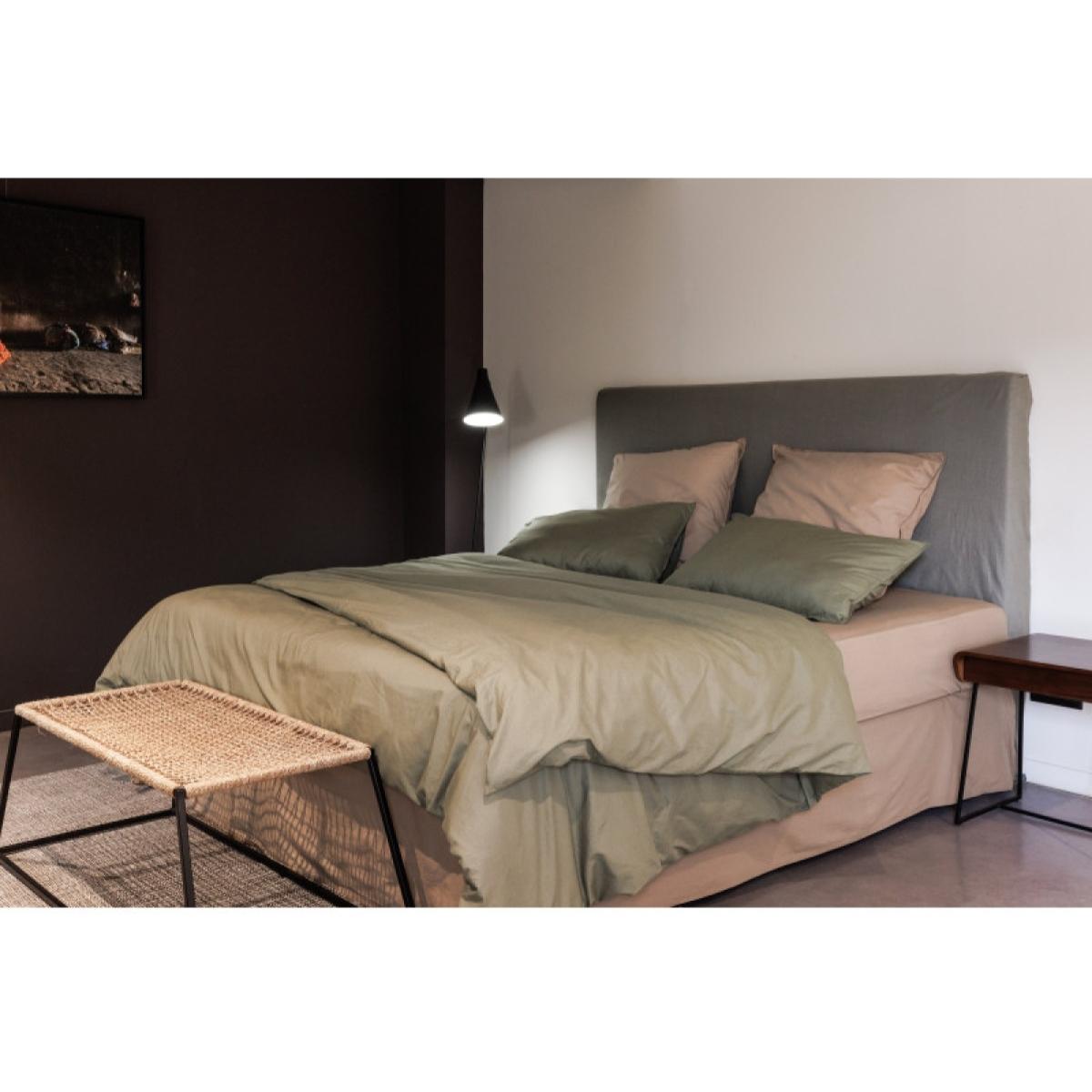 Housse de couette ''Manoir'' percale pur coton peigné longues fibres 80 fils/cm² Vent du sud - Ardoise