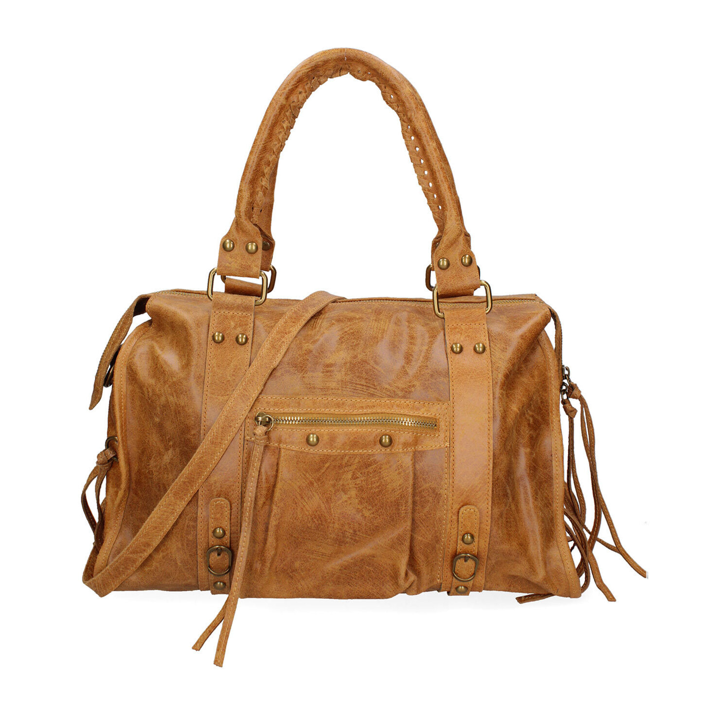 Borsa a spalla da donna - Modello Elara - Vera pelle - 41.0 x 28.0 x 13.0 cm