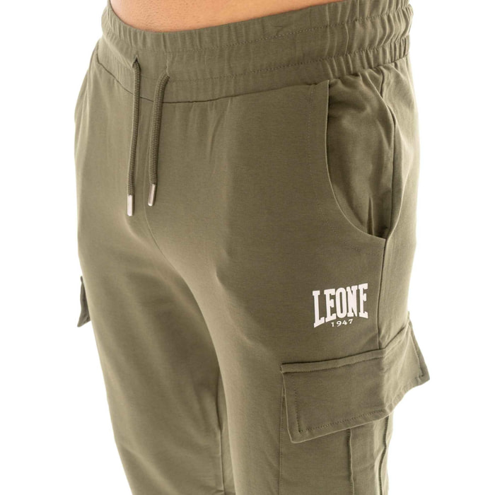 Pantalone cargo da uomo in felpa non garzata Leone Basic