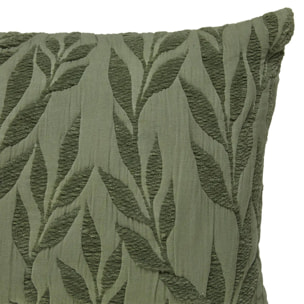 Coussin motif jacquard "Lehto" coton vert clair 58x38cm