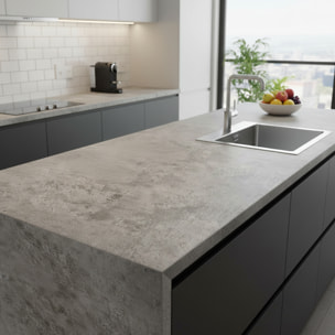 Vinyle adhésif protecteur - Effet béton ciré - 200 x 60 cm - Autocollants Revêtement Adhésif Cuisine Meubles Salle de bain