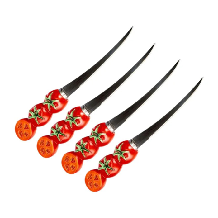 Lot de 4 couteaux à tomates lame crantée 11 cm Fackelmann