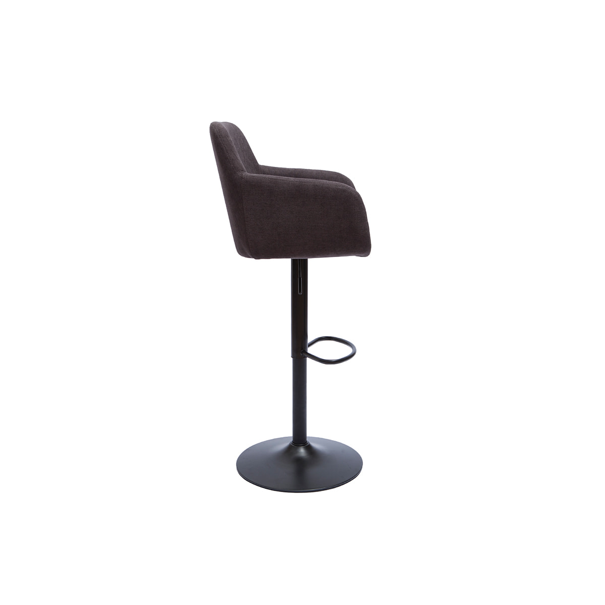 Tabourets de bar réglables tissu effet velours gris foncé et métal (lot de 2) AMIKA