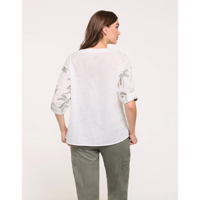Camisa Estampado Bordado Verde - Australis