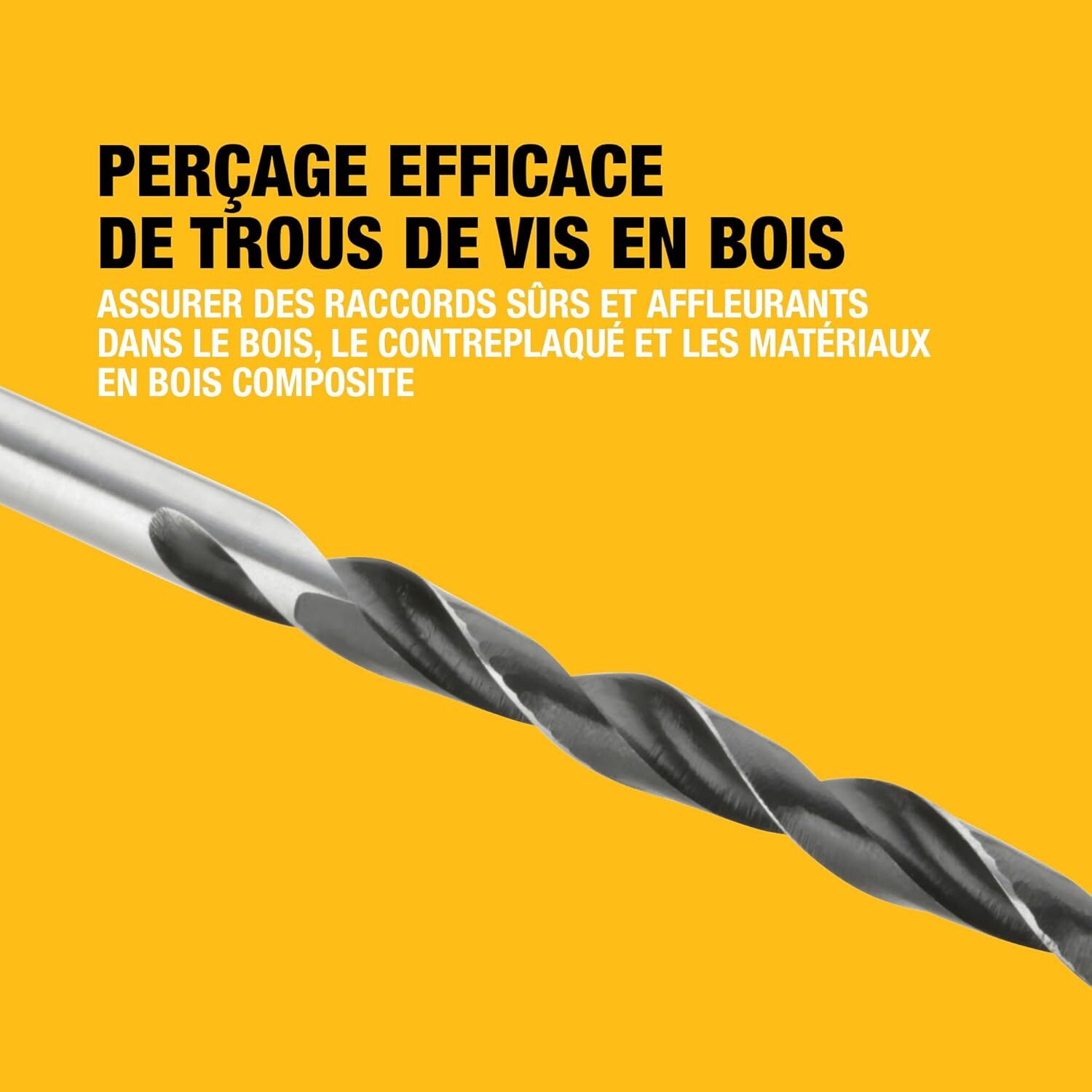 Coffret plastique de 5 mèches à bois 3 pointes - DEWALT - DT4535-QZ