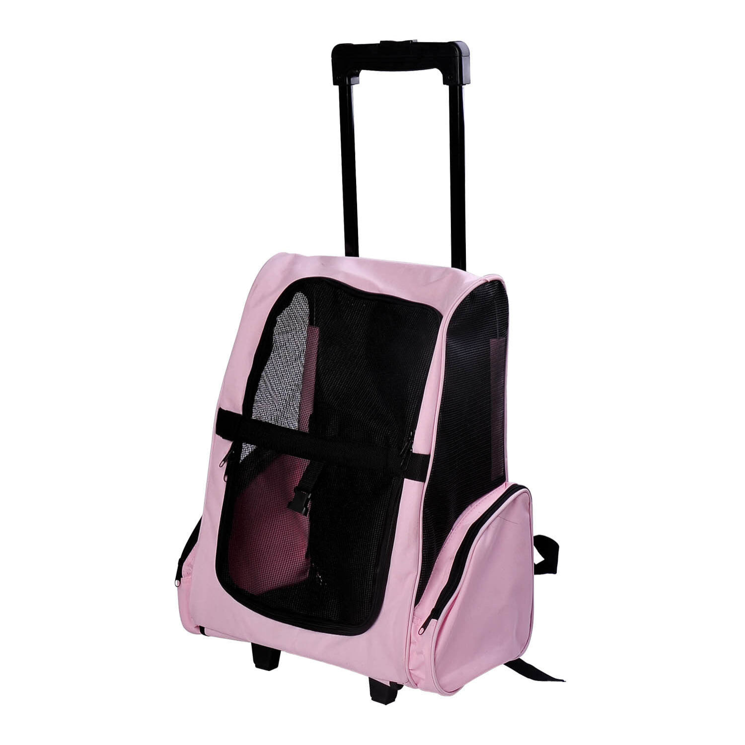 Transportin Carrito para Mascotas de Oxford 36x30x49cm Rosa