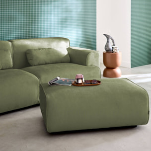 Pouf, repose-pieds pour canapé 3 places Wallas velours côtelé WALLAS