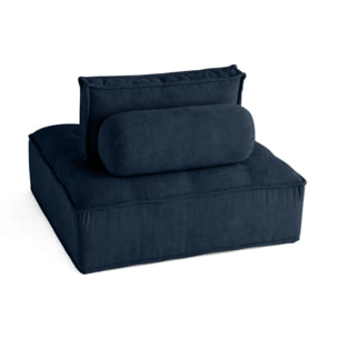 Marisol - module d'assise - velours texturé - Bleu