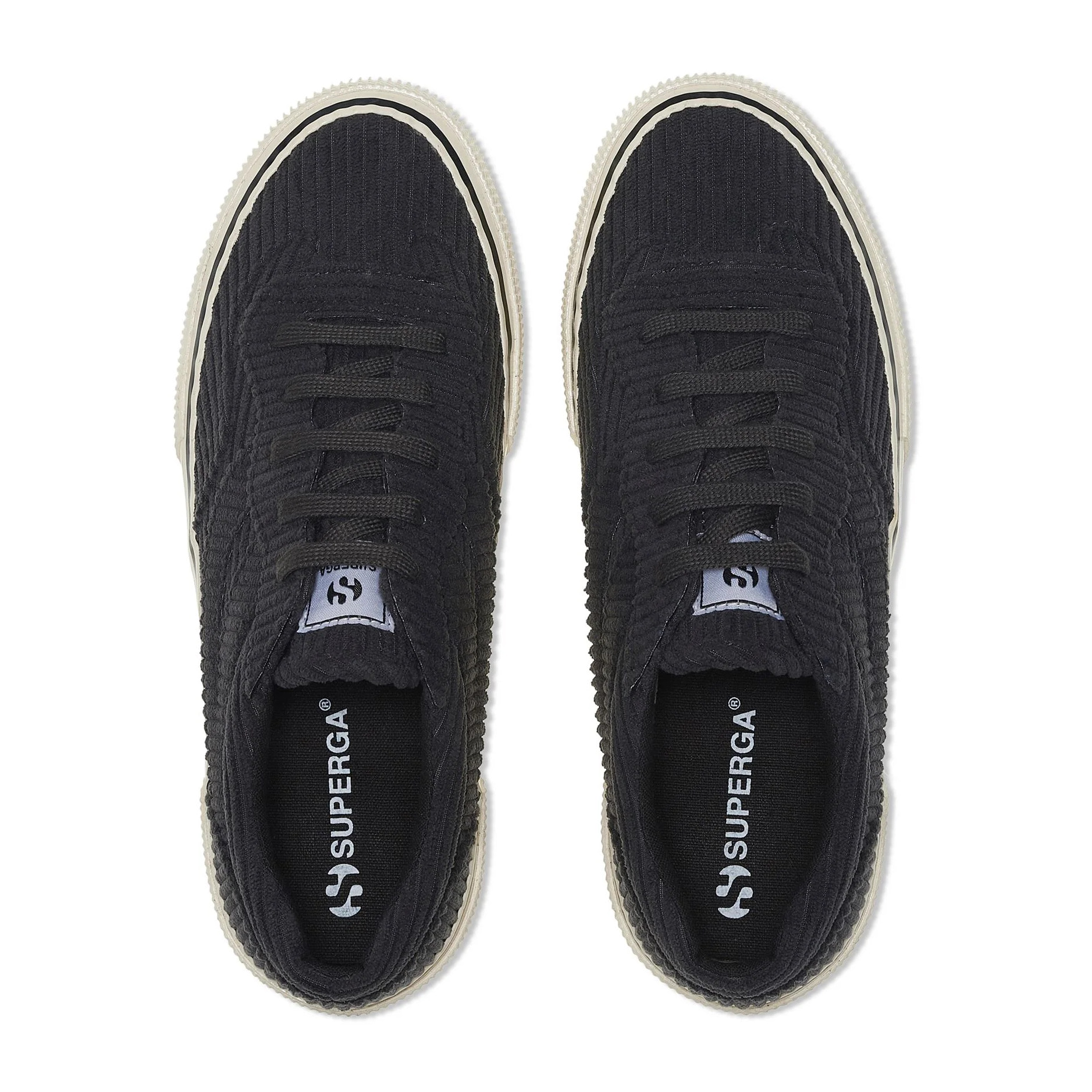 Superga - Sneakers Donna Nero - 3041 REVOLLEY PLATFORM CORDUROY