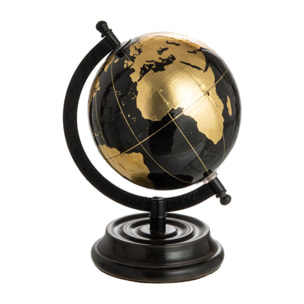 J-Line globe Sur Pied - bois - noir/or - small