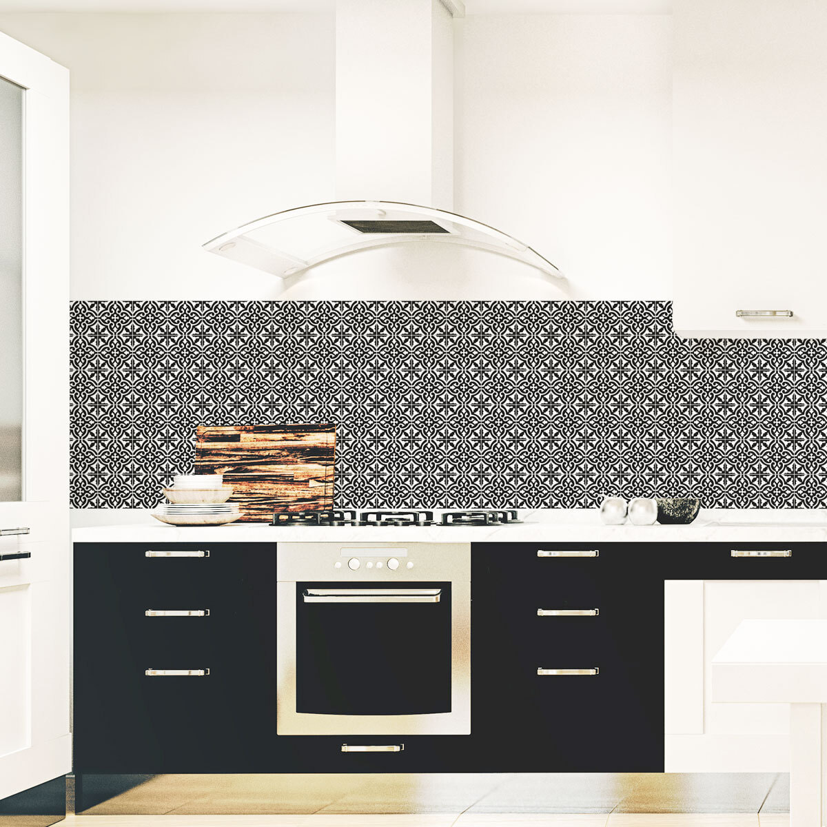 Stickers muraux - Sticker Mural Carrelage adhésif Cuisine Salle de Bain - 30 STICKERS CARREAUX DE CIMENT BUCAREST