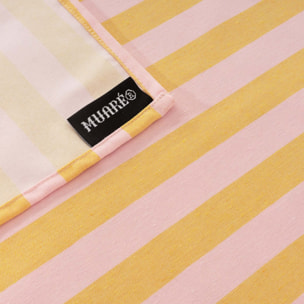 Nappe en tissu jacquard Maglia rayé Rose et Jaune d’œuf