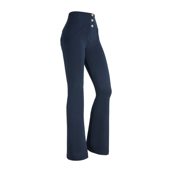 Pantaloni push up WR.UP® vita alta e fondo flare in cotone