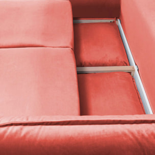 Canapé Velours Droit Convertible Verduro - 3 Places