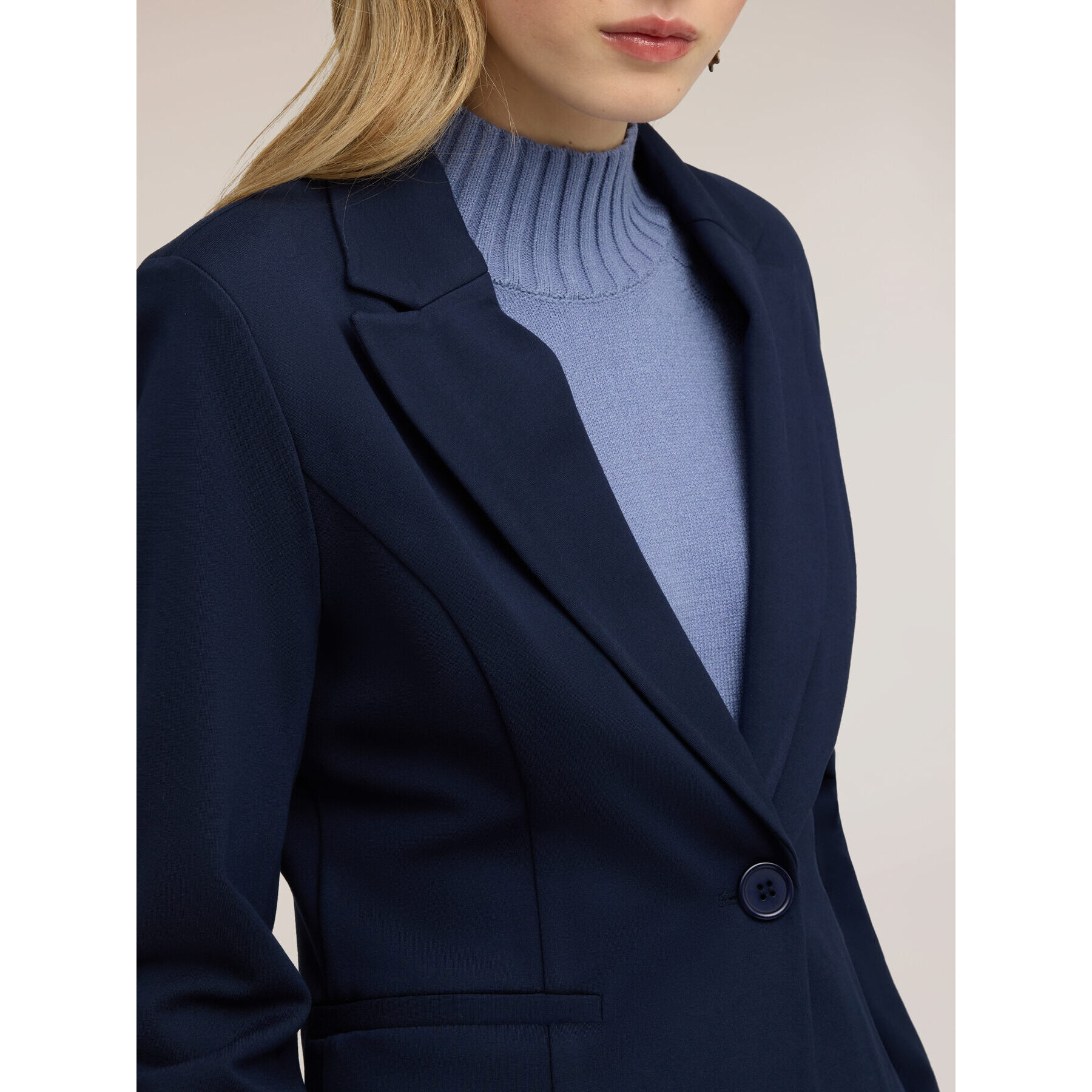 Motivi - Blazer monopetto in punto milano - Blu
