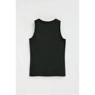 Pack donna con due canotte in bianco e nero slim fit con ricamo Rigby Go