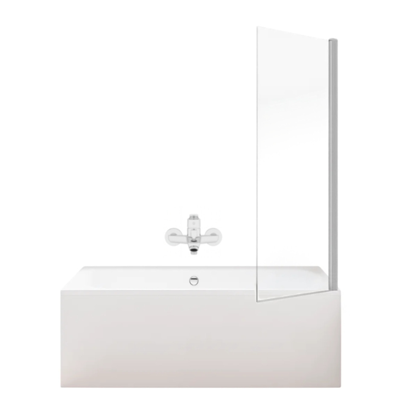 Pack baignoire droite 170 x 75 Elise + tablier niche + mitigeur bain Aimé chromé + pare bain chromé + vidage