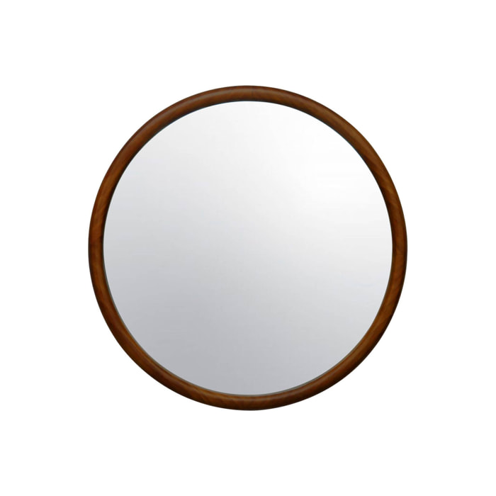 Miroir rond en bois de pin Ø60cm GEORGIA noyer