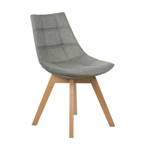 Chaise en tissu dossier avec piétement en bois massif - DEB