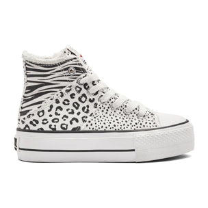 Zapatillas Altas de Niña Estampado de Cebra