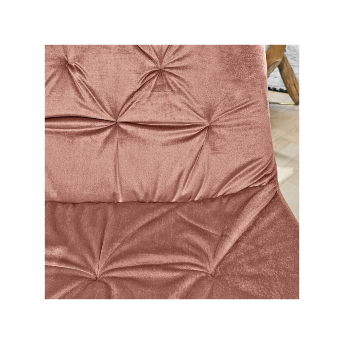 Chaise design en velours capitonné pieds métal noir - ANNA