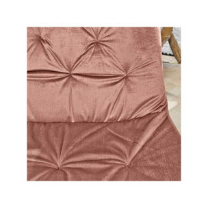 Chaise design en velours capitonné pieds métal noir - ANNA